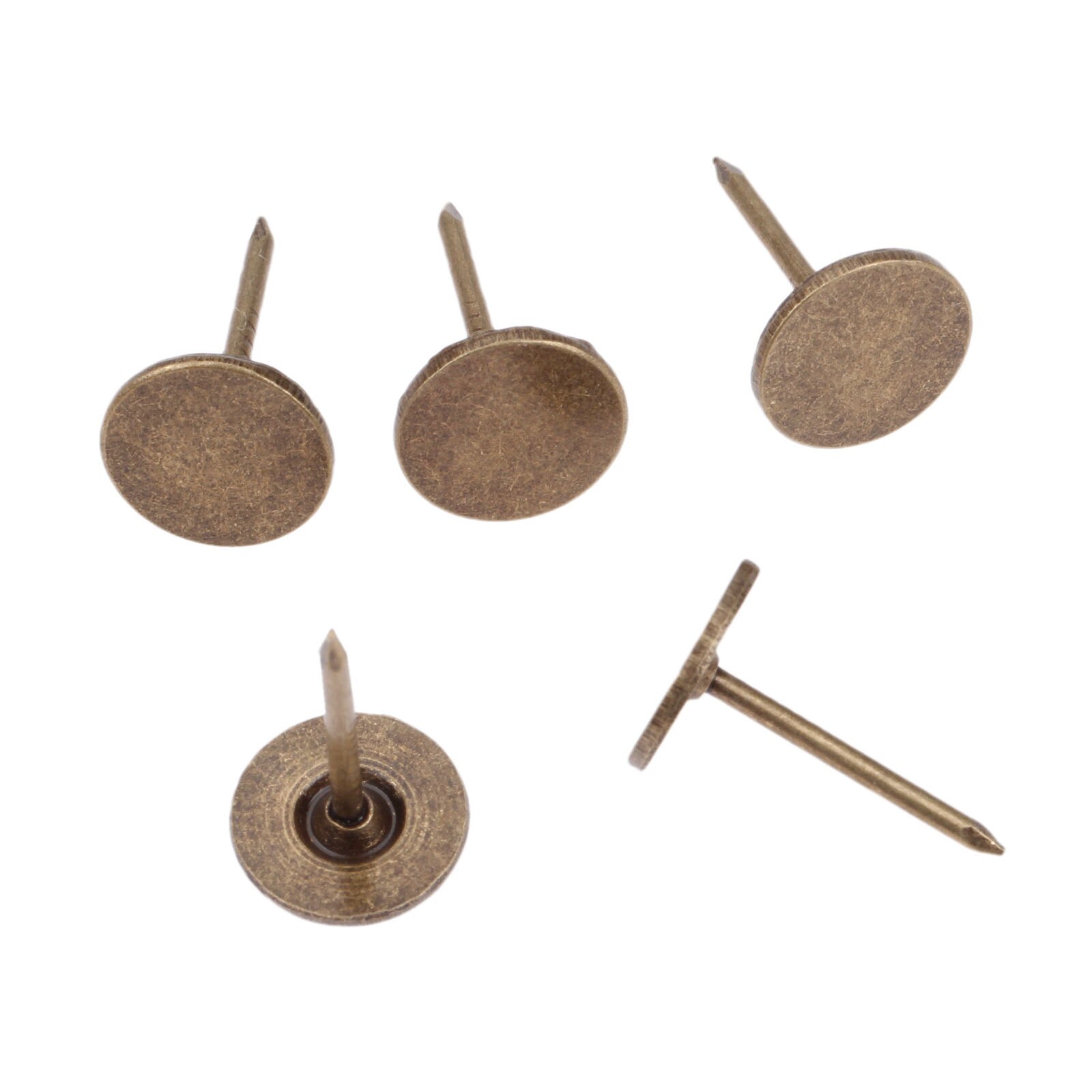 Chincheta de tachuelas para tapicería plana, accesorio de bronce antiguo con clavos para joyería, caja de madera, muebles, puerta, sofá, 11x17mm, 100 Uds.
