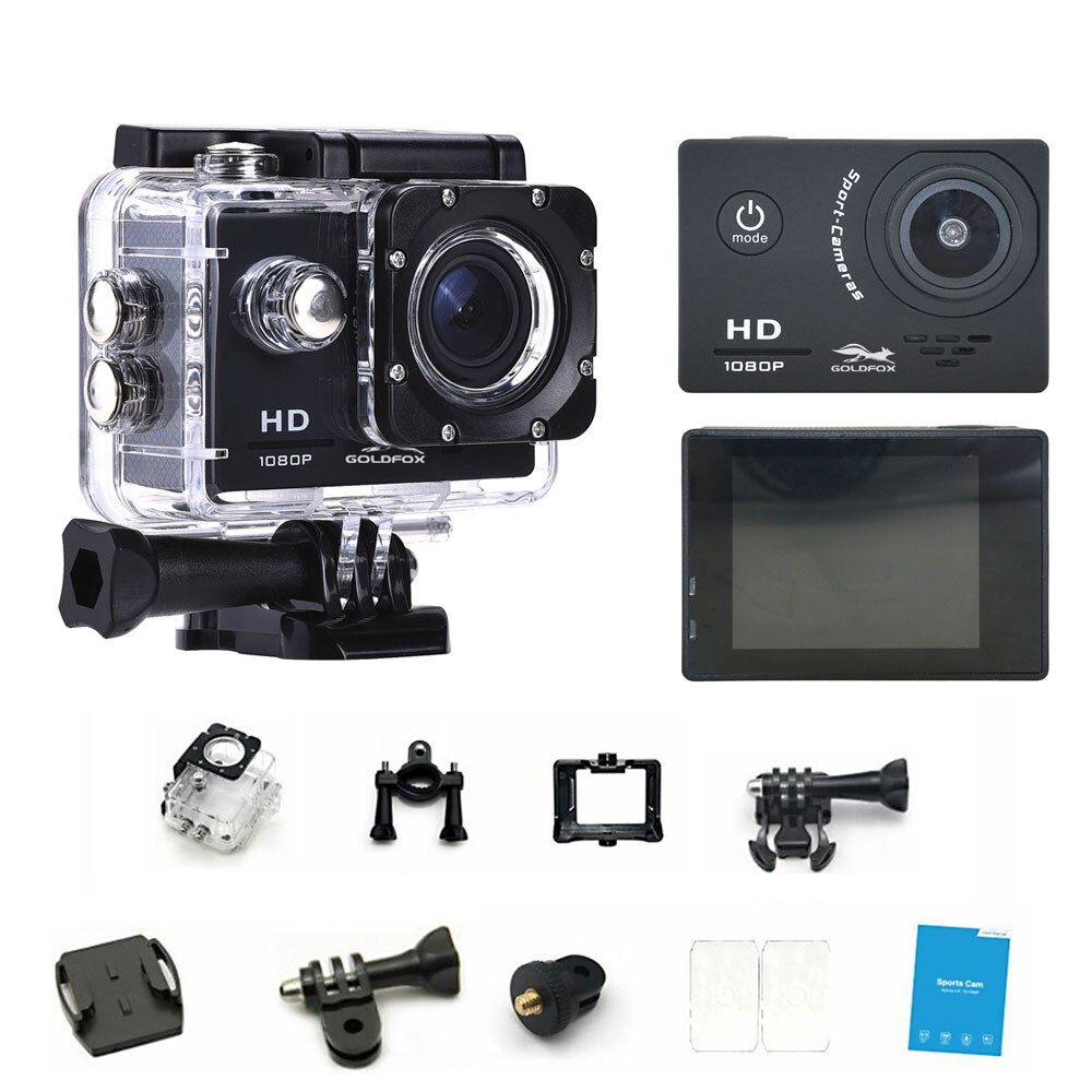 Actie Camera 1080P HD 2.0 "Lcd-scherm 120D Onderwater gaan Waterdicht pro Video-opname Camera 'S Sport Cam Mini camera