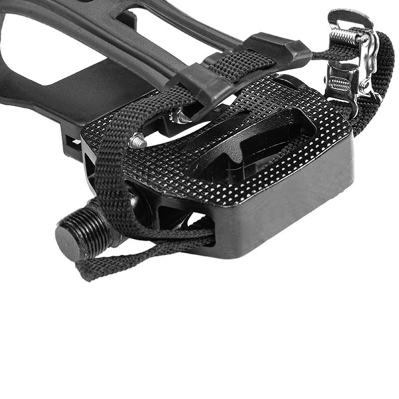 Spinningcykelpedal spd-pedal i aluminiumlegering med tåklämmor &amp; klossar cykeltillbehör för spinbike motionscyklar