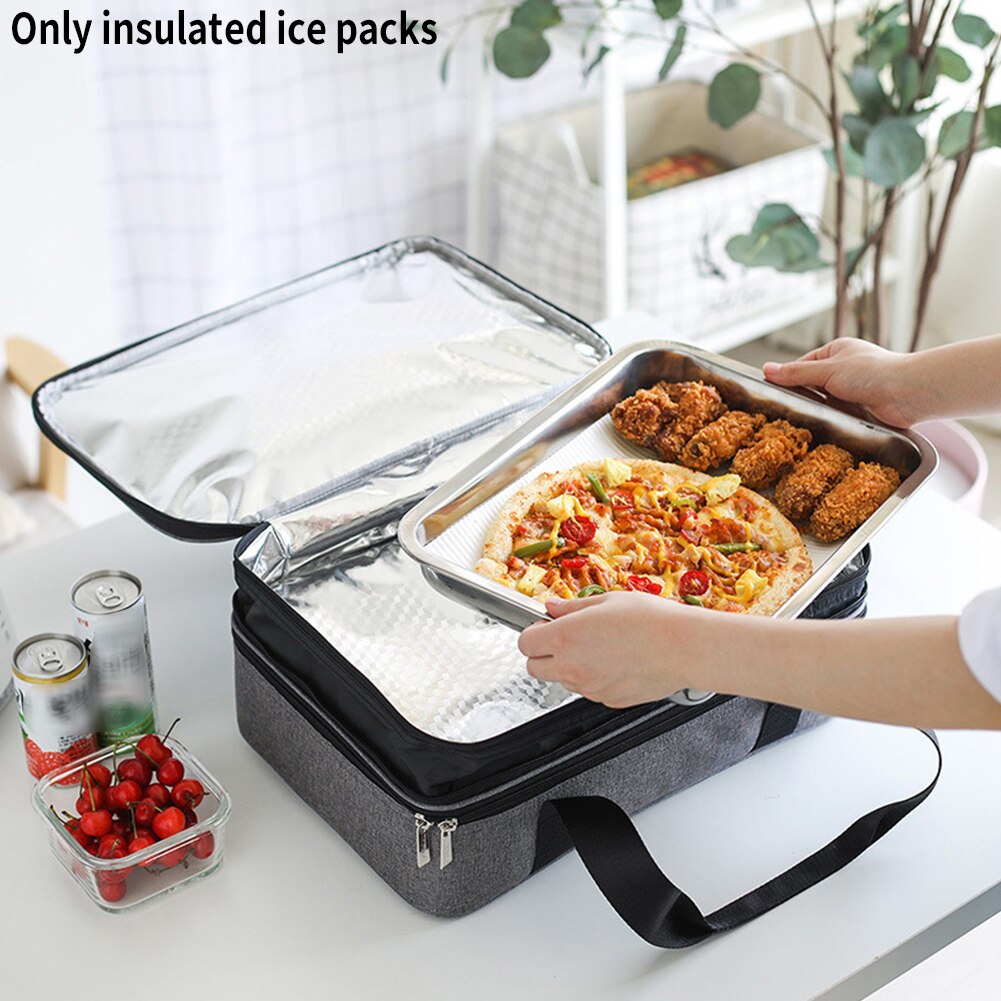 Zipper Closure Large Capacity Pizza Portable Waterproof Heat Preservation Cooler Bag Picnic Insulated Oxford Cloth