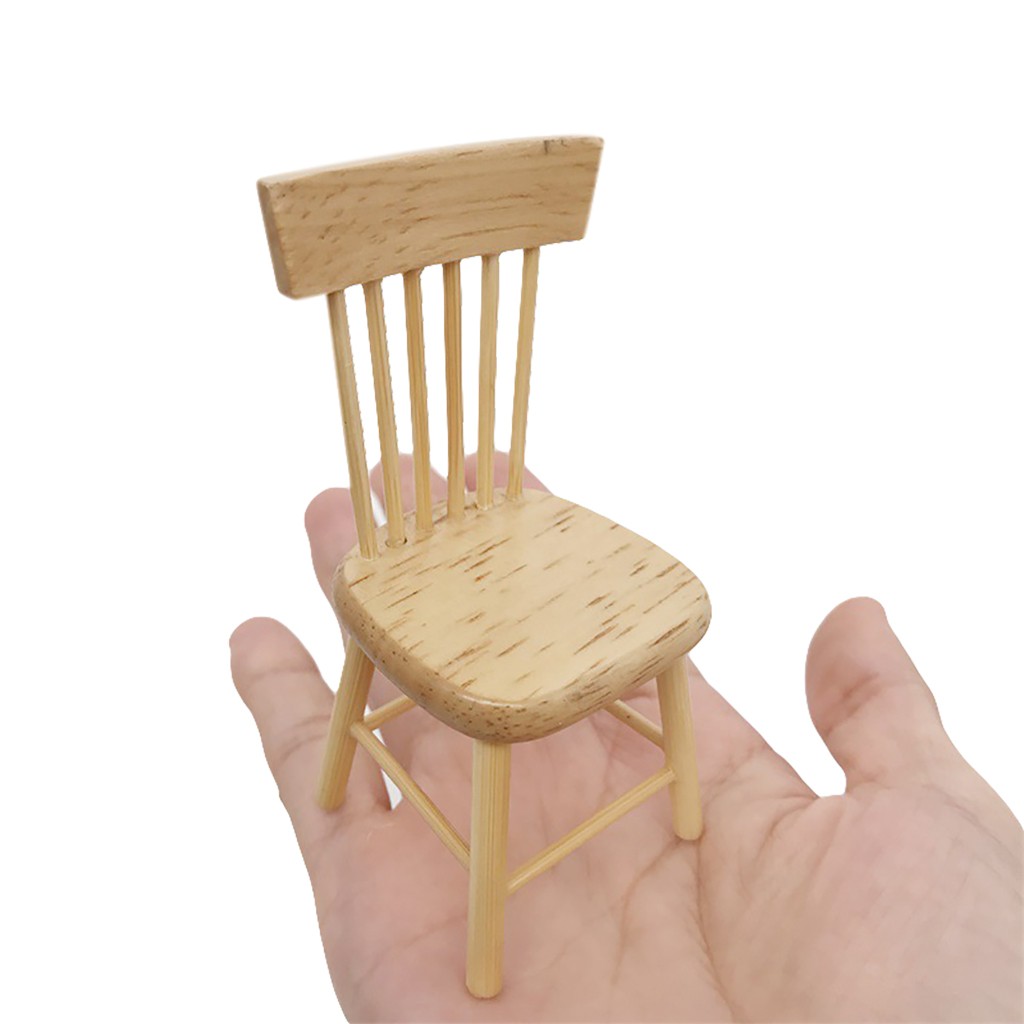 1:12 Dollhouse Furniture Miniature Wooden Kitchen Chair Simulation Furniture Model Toys Kids Pretend Play Toy Christmas