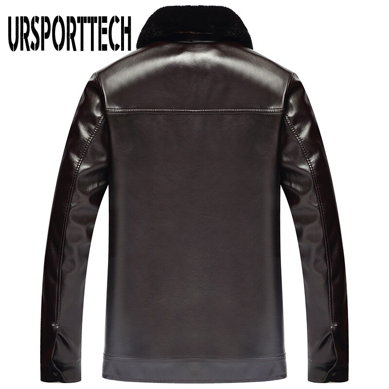 nouvelle cuir synthétique polyuréthane pour hommes veste hommes vêtements thermique survêtement hiver fourrure mâle Plus velours veste grande taille 4XL