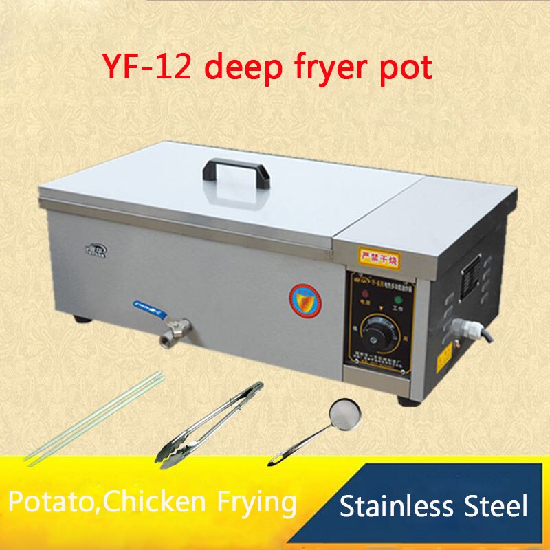 Multi-function deep fryer pot,YF-12 Commercial/Household Fried furnace For Potato,Chicken,dough sticks Frying Machine 220V 3000w