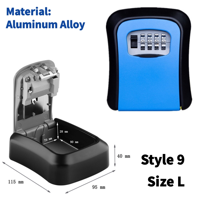 Wall Mount Key Safe Box Weatherproof Key Storage Secret Box Organizer 4 Digit Combination Password Security Code Lock nokey Home: pink