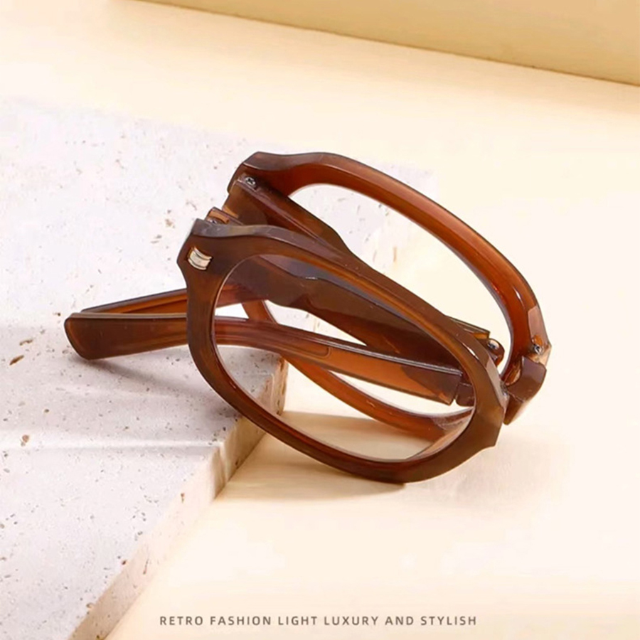 Mode Opvouwbare Leesbril Mannen Brillen Vrouwen Retro Elliptische Anti Blauw Licht Afgewerkt Recept Lenzenvloeistof + 1.0 + 1.5