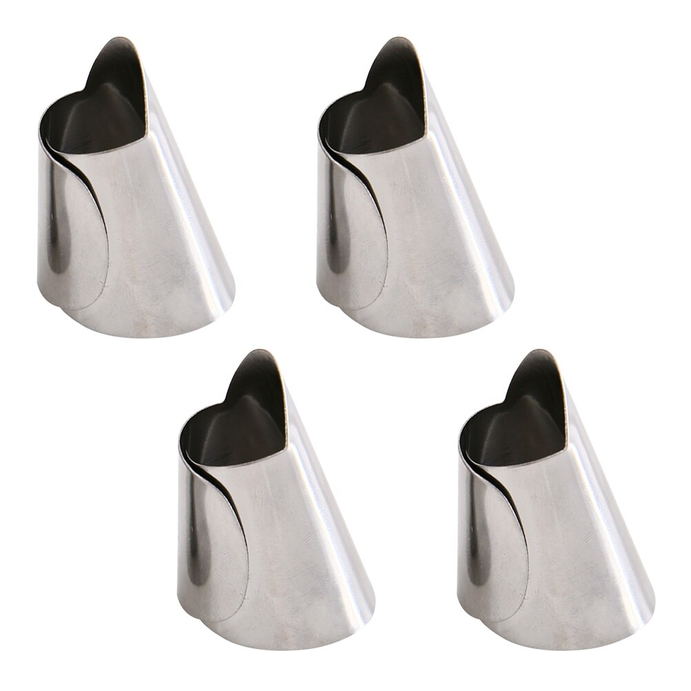 4pcs Adjustable Hand Guard Finger Protector Stainless Steel Nail Cover Finger Guard Avoid Hurting Safe Kitchen Tool