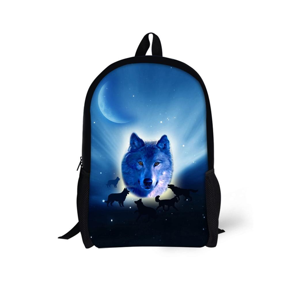 O tema do lobo padrão personalizado das mulheres dos homens mochila esportes lazer mochila feminina estudantes de pouco peso mochila: CC3223C