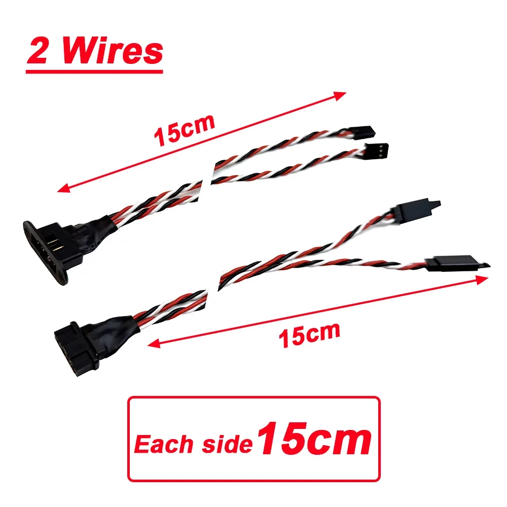 Connecteur MPX plaqué or à 8 broches, prise d'extension Servo multi-fils mâle femelle 2/3 fils pour modèle RC, avions planeurs Fixwing: WHITE
