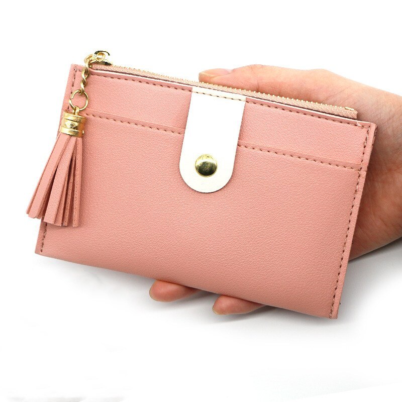 Purdored 1 pc mini tassel titular do cartão de crédito das mulheres pequenas caso do cartão de crédito do plutônio feminino zíper fino mini bolsa da moeda das senhoras cartão carteira