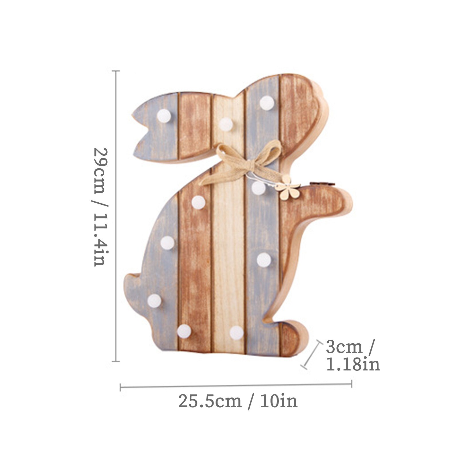4 # Pasen Houten Ornamenten Met Lichten Konijn En Hond Decoraties Led Licht Ornament Home Diy Beeldjes Miniaturen Decoratie
