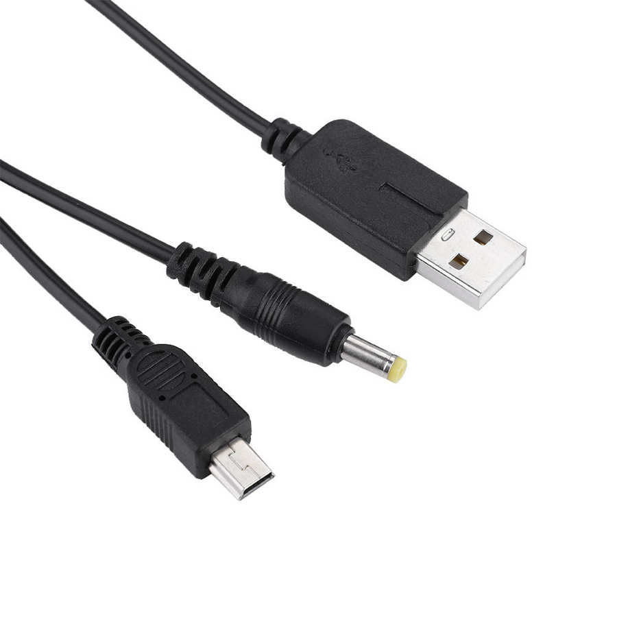 1.0 m Charging Cable Two Devices Durable Time Saving Handle Charger Cable for PSP 1000/2000 Charging
