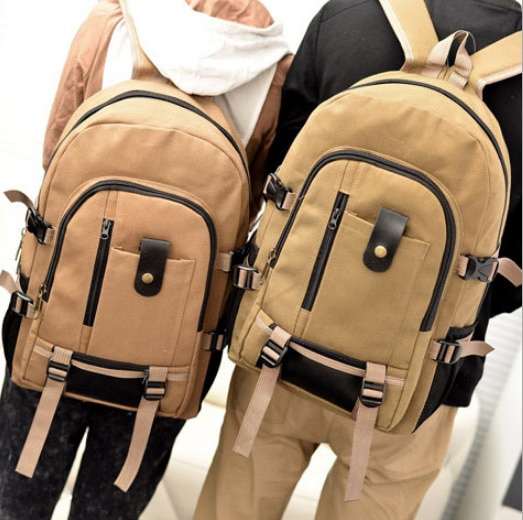 Mochila masculina de lona vintage, mochila masculina feita em lona com grande capacidade de viagem, bolsa para escola e laptop 2020