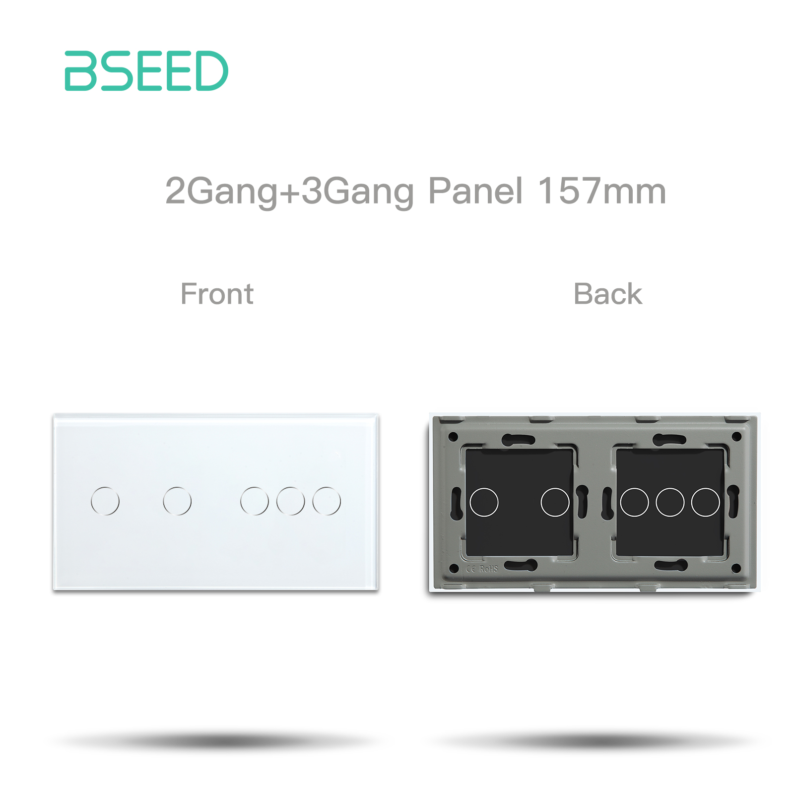 BSEED 1/2/3Gang Wall Touch Switch 1/2/3Way Function Base Stair Switches Spare Parts Sensor Glass Panel DIY Free Combination: Ivory
