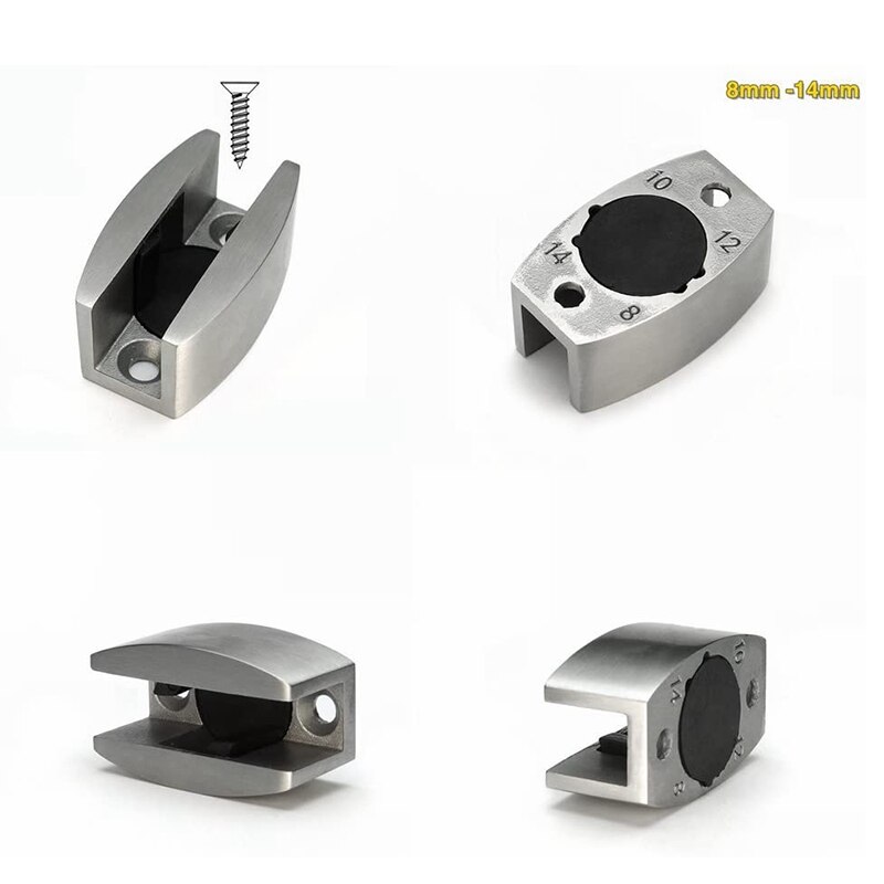 Guía de suelo de acero inoxidable para puerta corredera de vidrio, reemplazo de guía para puertas correderas sin marco, 2 uds.