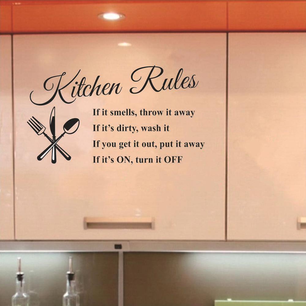 Kitchen Ware Waterproof Wall Stickers For Kitchen Text Wall Art Wallpaper Decal Room Decor Kitchen Removable Vinyl N7R7