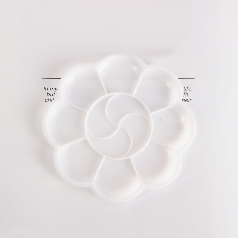 Prune en forme de petite plaque Palette peinture à la main Palette plastique 11.8cm 2 pièces/ensemble
