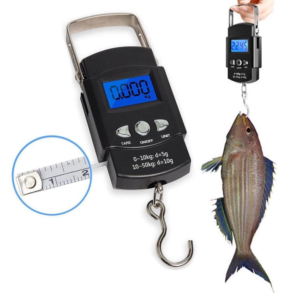 Báscula electrónica con gancho colgante, balanza Digital LCD para equipaje de pez, para viaje