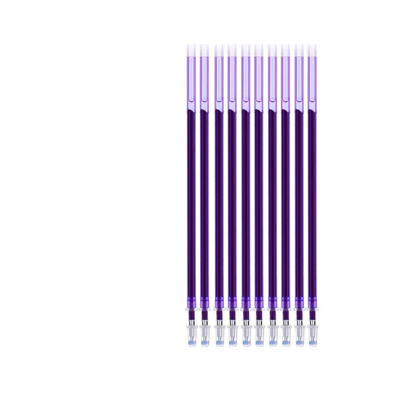 1Set inchiostro scomparsa pennarello in tessuto colorato penna cancellabile ad acqua per trapuntatura tessuto artigianale fai da te sartoria accessori per il cucito: 10 refills-purple