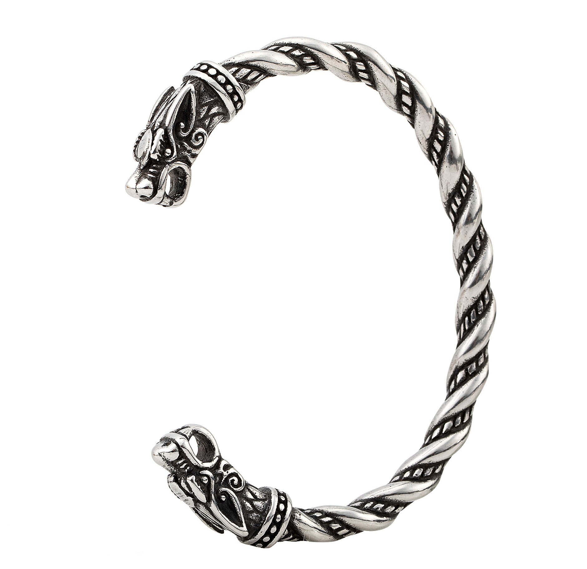 LANGHONG-pulsera vikinga para hombre y mujer, brazalete con cabeza de Lobo, joyería Talismán, 1 ud.: Wolf A