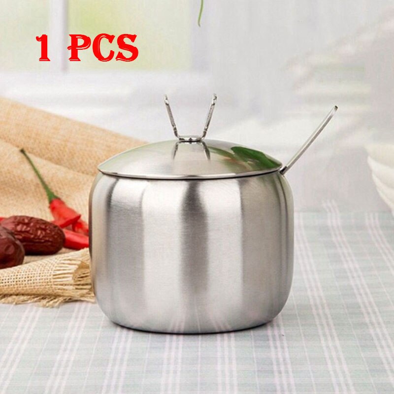 Stainless Steel Spice Jar Salt Pepper Shaker Canister Bridge Seasoning Bottle Kitchen Saltcellar Storage Spice Rack Set: 1pcs