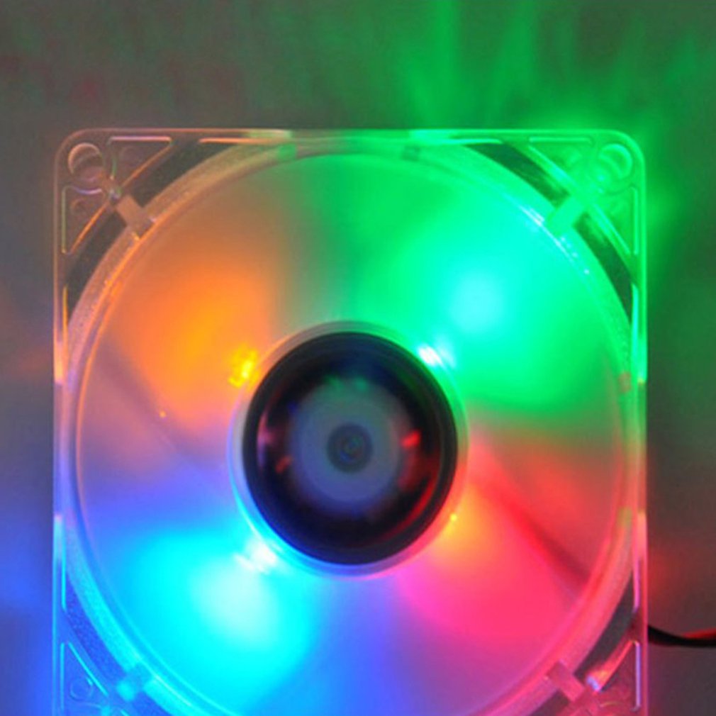 80mm Computer PC Fan With LED Silent Fan PC CPU Cooling Fan LED Luminous Chass CPU Cooler for Computer Case Cooling Fan Mod: colorful light