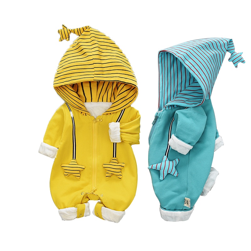 Baby Boy Kleding Baby Meisje Winter Verdikte Warm Romper Jumpsuit Baby Romper Cartoon Leuke Hooded Romper Baby Romper Pak