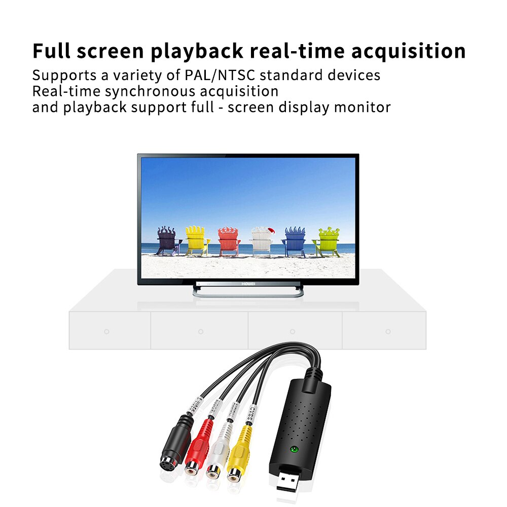 Video Capture Card Converter Video Adapter USB 2.0 Video Capture Card With Video And Audio Capture Function Support Windows