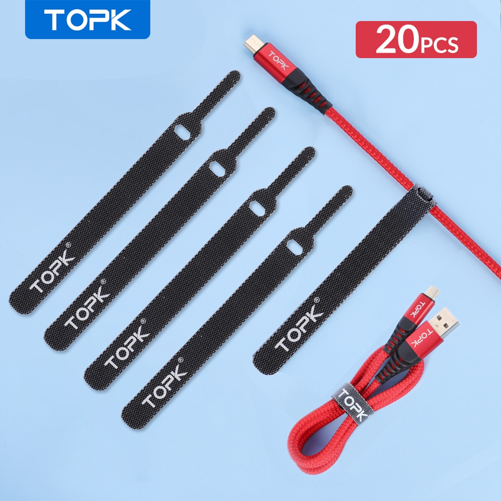 Topk 14Cm Nylon Kabel Protector Kabel Organisator Kabel Winder Oortelefoon Mouse Cord Management Voor Iphone Samsung Xiaomi Usb Kabel