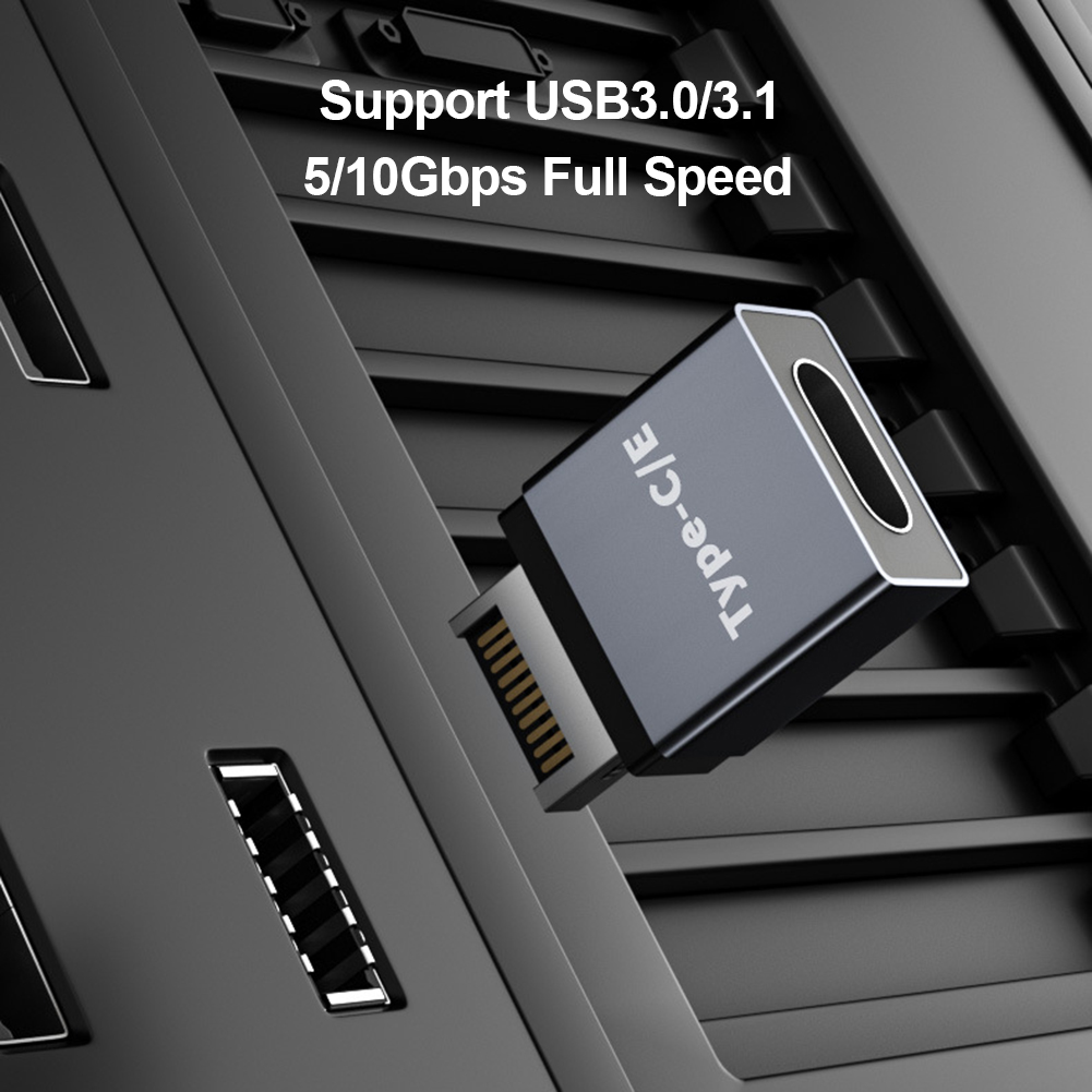 Placa base de cabecera de Panel frontal USB 3,1 tipo E A tipo C, adaptador USB de 90 grados A conector hembra USB 3,0 A para escritorio