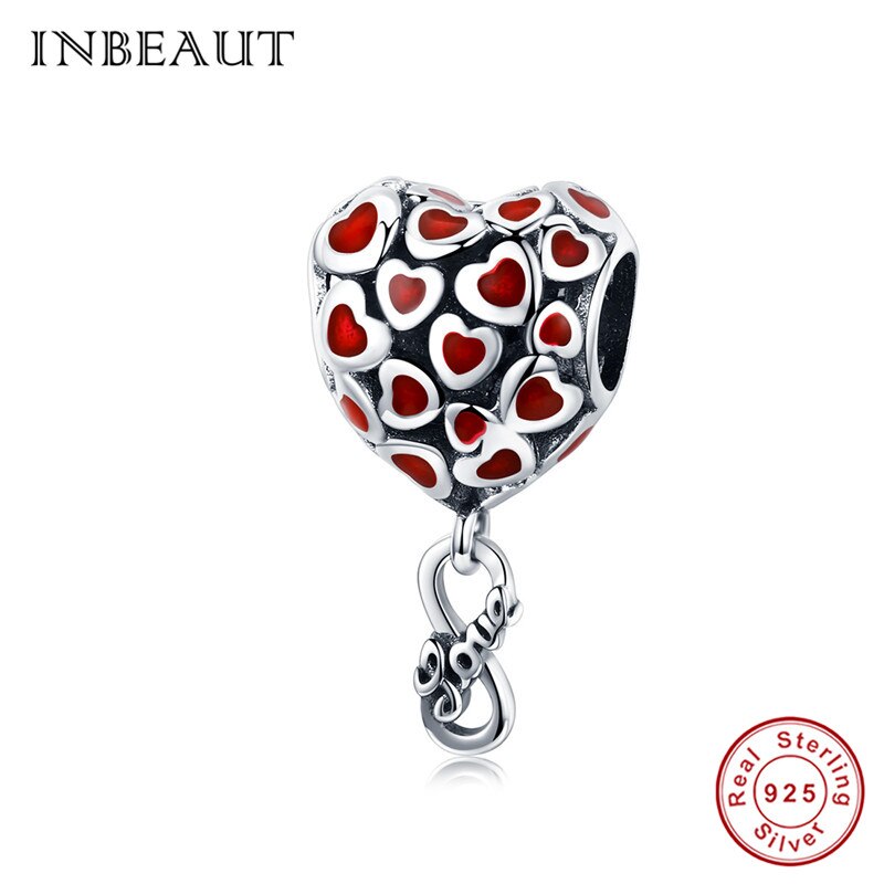 INBEAUT 100% 925 Sterling Silver Cute Heart Naughty Cat Dog Deer Charms fit Brand Bracelet Moon Pet Beads for Jewelry Making: sc1180-3