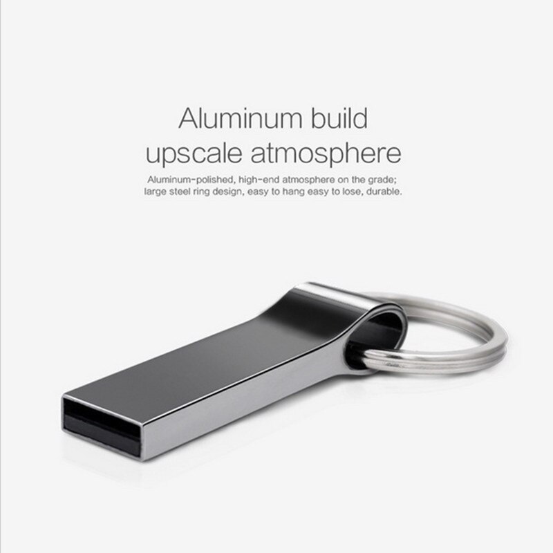 VicSoul USB Flash Drive Metalen Sleutelhanger Vormige USB Stick Memory Stick stick 16G 32G 64G 128G Pen Drive USB 2.0 Sliver