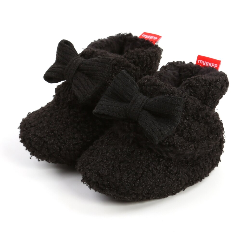 Zapatos cálidos para gatear de otoño e invierno, botines para bebé recién nacido, Zapatillas para niño y niña, Zapatillas para primeros pasos de flor de piel de 0 a 18M: B / 0-6 meses