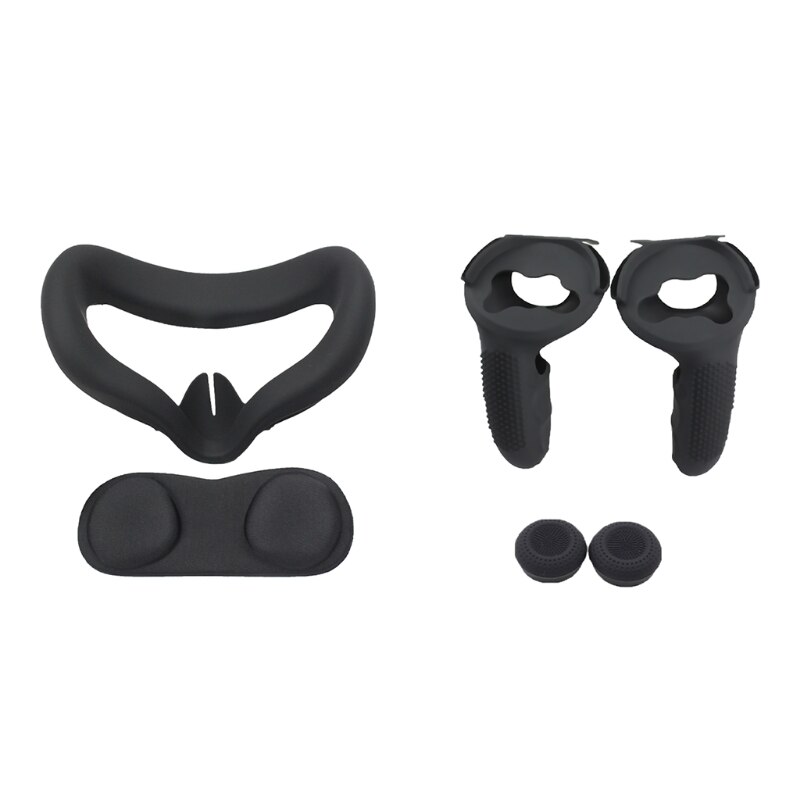 VR Accessorie Set Protective Cover For Oculus Quest 2 VR Touch Controller With Knuckle Strap Handle Grip For Oculus Quest2: BK