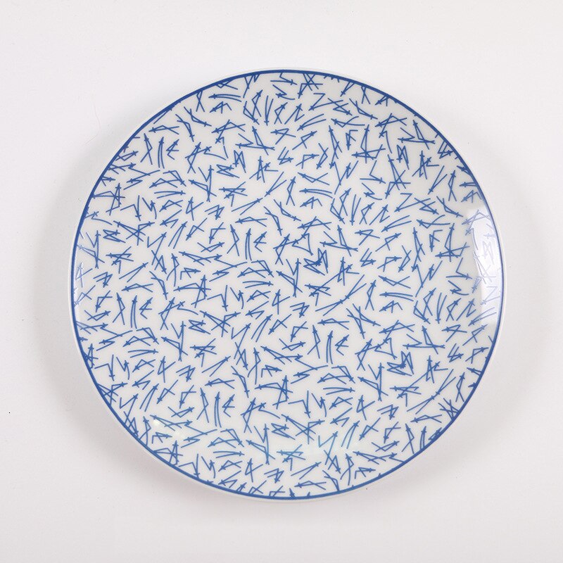 20cm Jingdezhen Blue And White Porcelain Disc Household Dish Flower Pattern Ceramica Plate The Dishes Dish Tableware Suit: 8 Cun Shallow Disk
