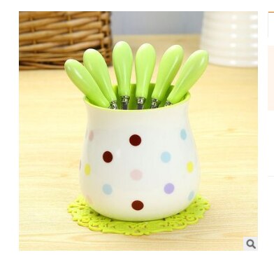 Frugtgaffel sæt bærbar festkage salat vegetabilske gafler plukker bordindretningsværktøjer: Stil 5