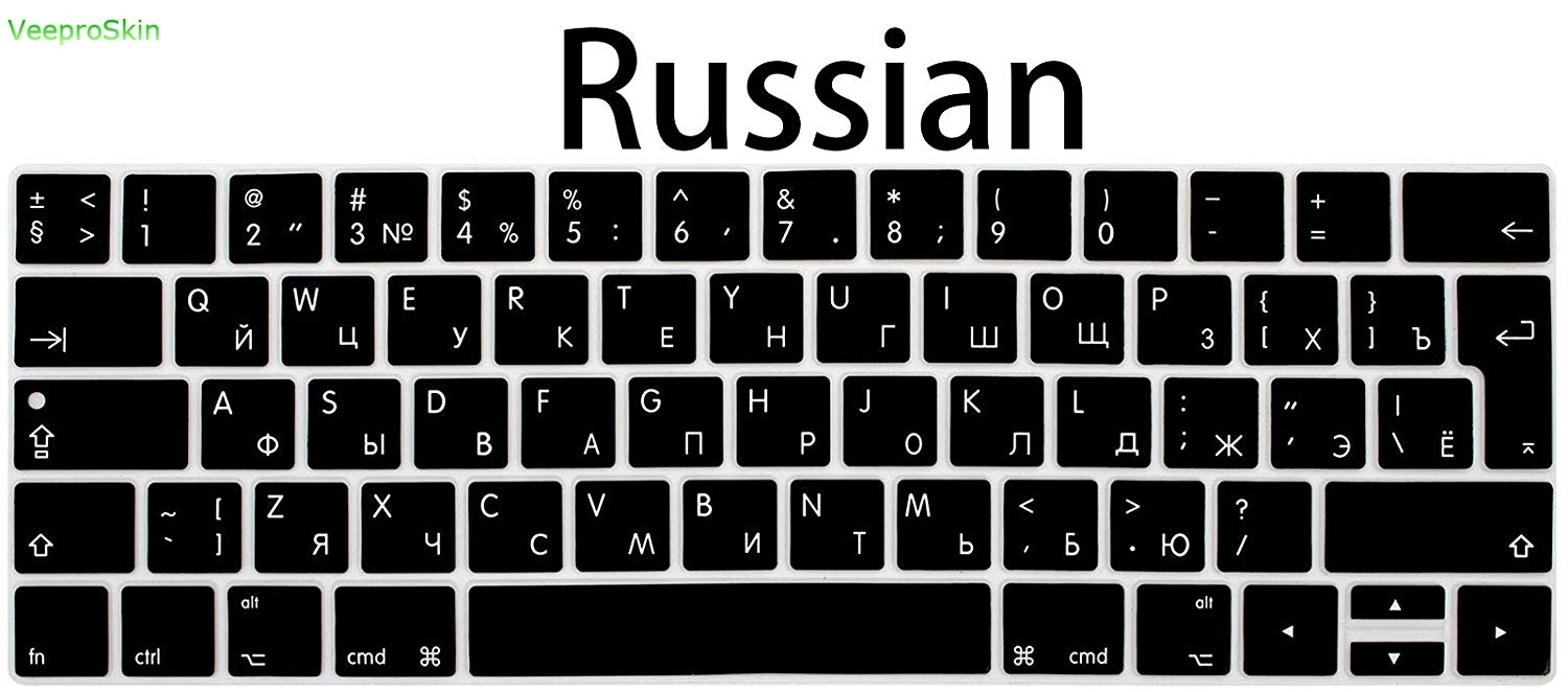Rosja rosyjski list TouchBar nakładka na klawiaturę dla Macbook Pro 13 15 A1706 A1989/A1707 A1990 2018 2019 Multi touch bar: Black