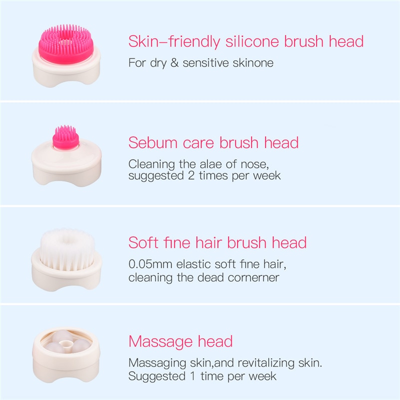 5 in 1 elektrische gezichtsreinigingsborstel roller massager met verwarmingsfunctie diepe reiniging make-up mee-eter verwijderaar gezichtsborstel 48