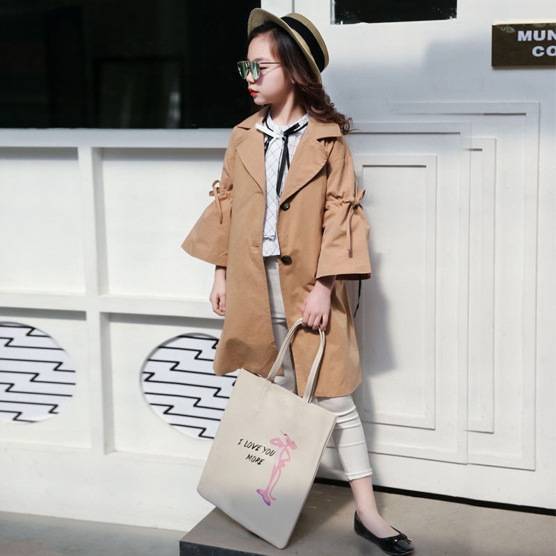 Kids Jacket For Teenagers Baby Girls Trench Coat Children Outerwear Autumn Girls Windbreaker Jackets 4 5 6 7 8 9 10 11 12 13t