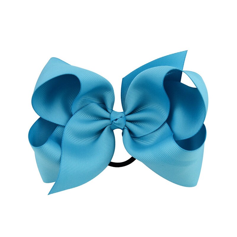 Lazos para el pelo de Color sólido de 6 pulgadas, gomas elásticas para el pelo, coleteros de goma para niña, accesorios para el cabello: Azul