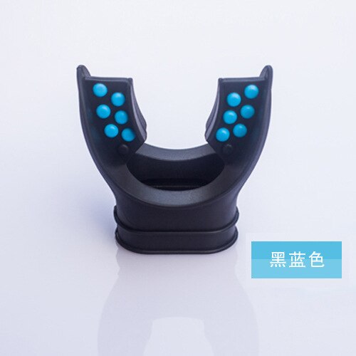 Boquilha de sílica gel para mergulho, descartável, tubo de respiração, buquilha de grau inteiro, snorkeling de três tesouros, boquilha: Adult black blue rib