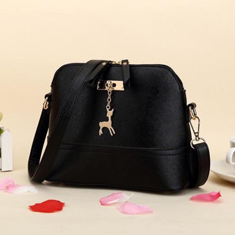 Bolso pequeño con armazón de piel para mujer, bandolera de hombro con empalme de ciervo, de choque de color