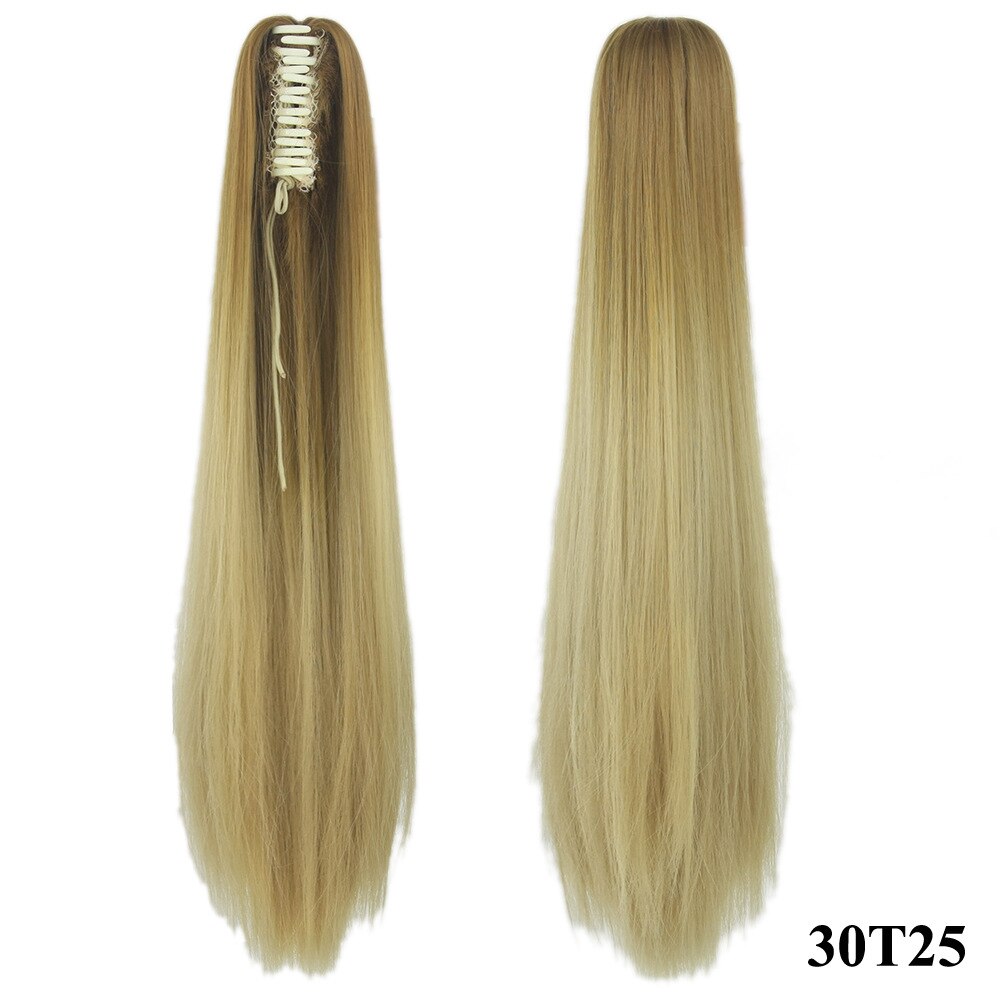 Lange Rechte Synthetische Paardenstaart Vrouwen Ombre Hair Stuk Staart Hoge Temperatuur Fiber Pony Tail Hair Extensions voor Dame: 30t25