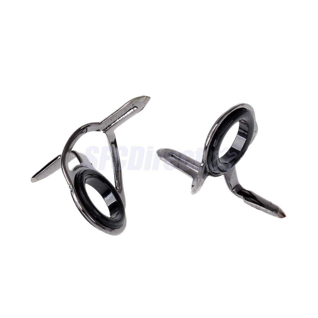 10Pcs Ceramic Rod Eye Rings Fishing Rod Guides Tip Stainless Steel Frame Rod Tips Building Component