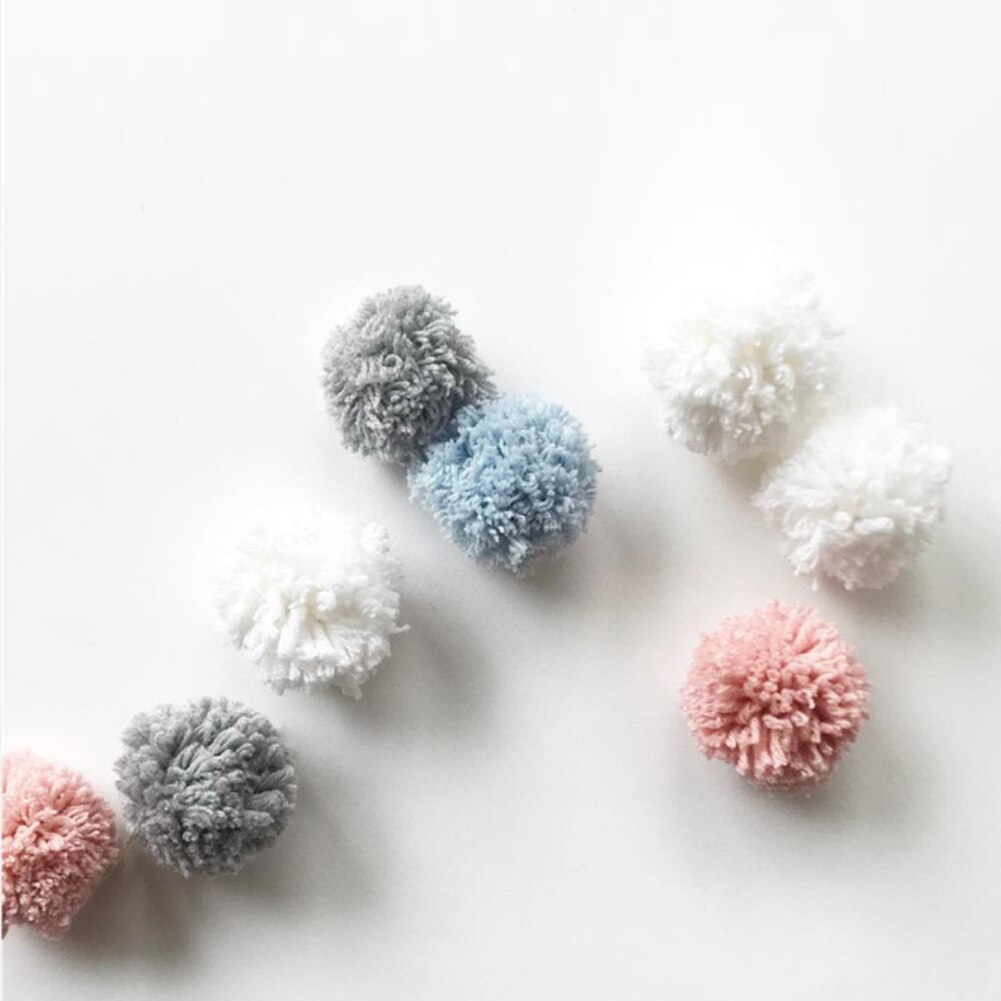 Baumwolle Seil Strick Pompom Dekor Wäsche Korb Spielzeug Lagerung Eimer Foto Stütze Pompom Dekor Große Kapazität Langlebig