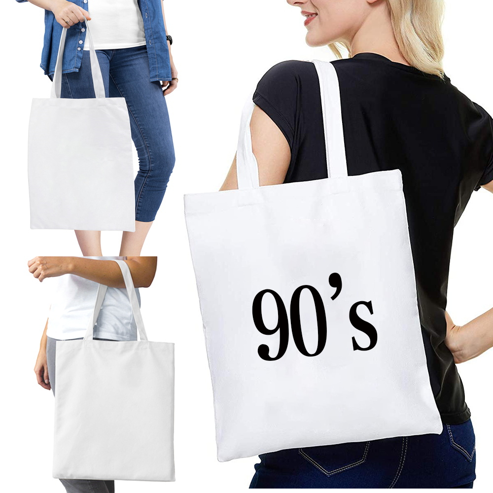 Frauen Käufer Einkaufstaschen Gedruckt Jahre Serie Weibliche Leinwand Tote Schulter Eco Handtasche Wiederverwendbare Faltbare Tasche