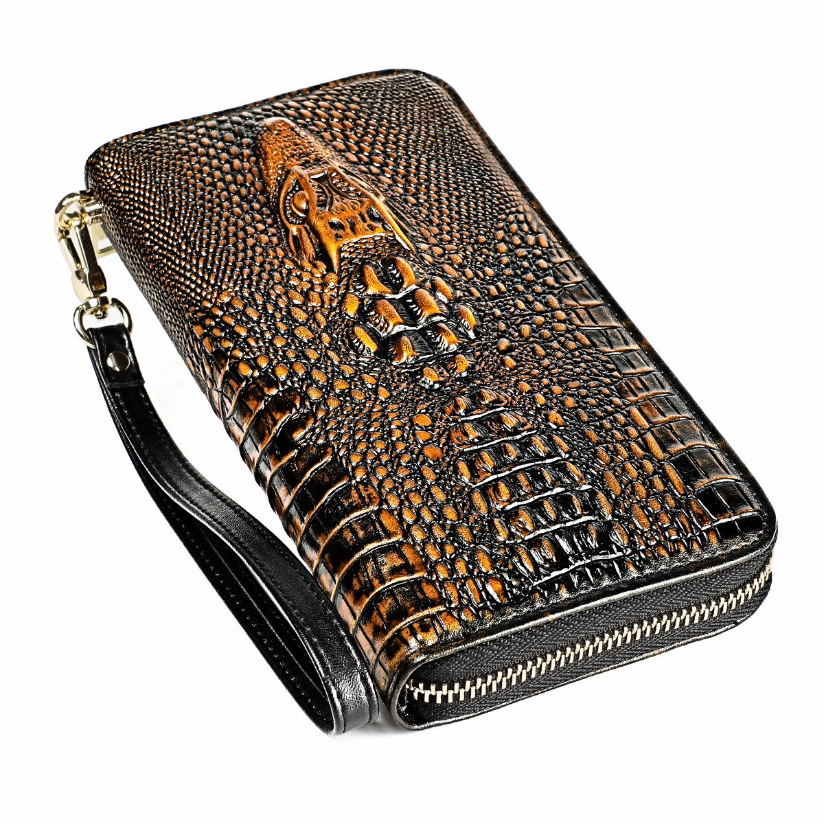 Man Women Genuine Leather Wallet Business Rfid Women Wallets Short Male Purse Card Holder Wallet Men PORTFOLIO Male Clutch: 916Golden crocodile