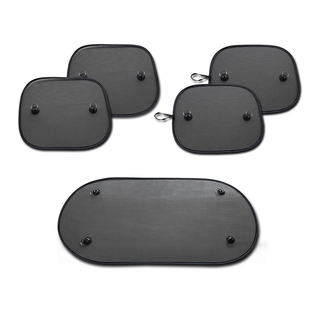 Pare-soleil en maille noire pour voiture, pare-soleil avec ventouse, fenêtre latérale avant et arrière, Protection UV