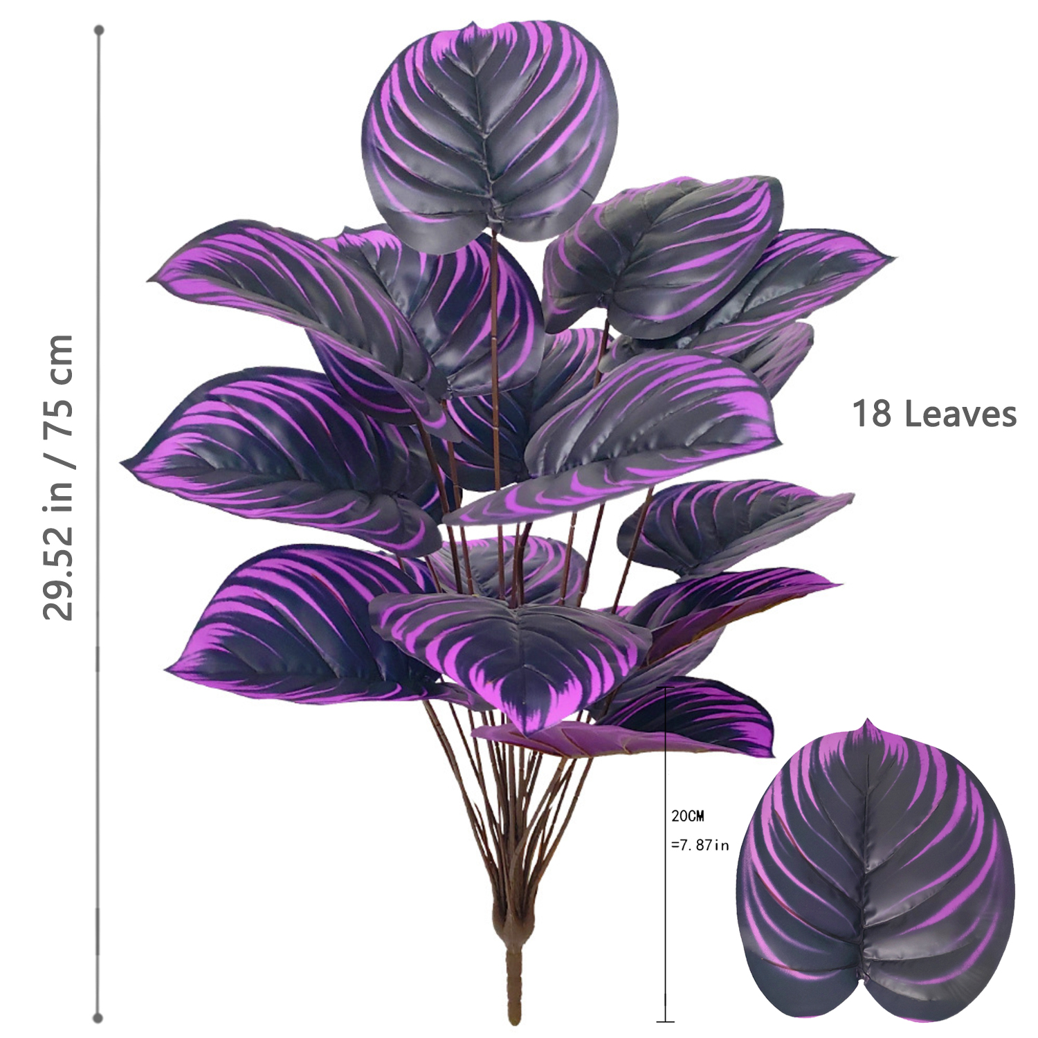 56-85cm kunstige lilla friske taro-akasie gule hjertegrønne eføy-skilpaddeblader til dekorasjon av hjem, hage, kontor: Mintgrønn