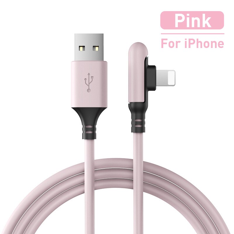 3a 90 asteen usb datakaapeli 0.3/1.2/1.8m 8 pin foe iphone laturi kaapeli neste silikoni pikalatausjohto iphonelle 13 12 11: Vaaleanpunainen / 1.2m