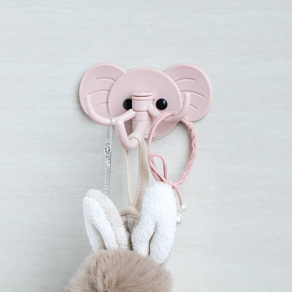 Rotary Elephant Traceless Sticking Hook Towel Storage Rack Seamless Adhesive Hooks Wall Hanger Bathroom Kitchen Supplies